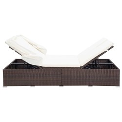 Transat à 2 places avec coussin Résine tressée Marron 567809567809