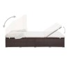 Transat à 2 places avec coussin Résine tressée Marron 567809567809