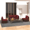 Salon de jardin 4 pcs avec coussins Résine tressée Marron 567810567810