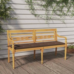 Banc Batavia avec coussin taupe 150 cm Bois de teck massif 567811567811