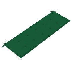 Banc Batavia avec coussin vert 150 cm Bois de teck massif 567812567812