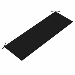 Banc Batavia avec coussin noir 150 cm Bois de teck massif 567813567813