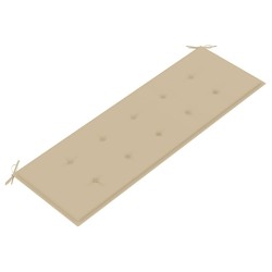 Banc Batavia avec coussin beige 150 cm Bois de teck massif 567814567814
