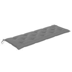 Banc Batavia avec coussin gris 150 cm Bois de teck massif 567816567816