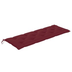 Banc Batavia avec coussin rouge bordeaux 150cm Bois teck massif 567819567819