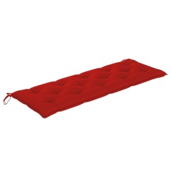 Banc Batavia avec coussin rouge 150 cm Bois de teck massif 567820567820