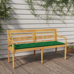 Banc Batavia avec coussin vert 150 cm Bois de teck massif 567821567821