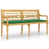 Banc Batavia avec coussin vert 150 cm Bois de teck massif 567821567821