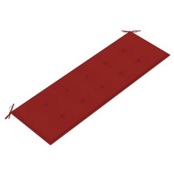 Banc Batavia avec coussin rouge 150 cm Bois de teck massif 567822567822