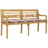 Banc Batavia coussin à motif de carreaux rouges 150cm Bois teck 567823567823