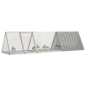 Cage à lapin grise 302,5 x 80,5 x 71 cm en acier galvanisé 567828567828