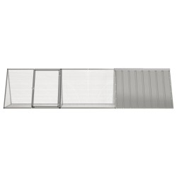 Cage à lapin grise 302,5 x 80,5 x 71 cm en acier galvanisé 567828567828