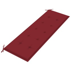 Banc Batavia avec coussin rouge bordeaux 150cm Bois teck massif 567831567831