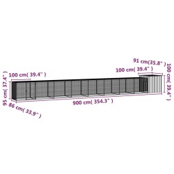 Cage pour poules Gris 900x91x100 cm Acier galvanisé 567832567832