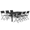 Ensemble à manger de jardin 7 pcs Gris et noir 567834567834