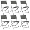 Ensemble à manger de jardin 7 pcs Gris et noir 567834567834