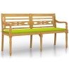 Banc Batavia avec coussin vert brillant 150 cm Bois teck massif 567835567835
