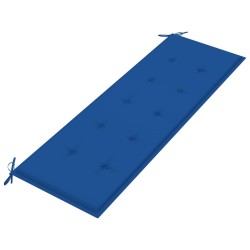 Banc Batavia avec coussin bleu royal 150 cm Bois de teck massif 567836567836