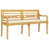 Banc Batavia avec coussin crème 150 cm Bois de teck massif 567837567837