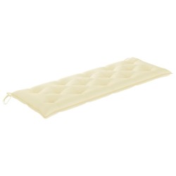 Banc Batavia avec coussin crème 150 cm Bois de teck massif 567837567837