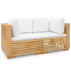 Canapés d'angle de jardin et coussins 2 pcs Bois teck massif 567838567838