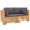 Canapés d'angle de jardin et coussins 2 pcs Bois teck massif 567840567840