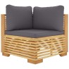 Canapés d'angle de jardin et coussins 2 pcs Bois teck massif 567840567840