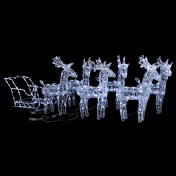 Décoration de Noël Rennes et traîneau 320 LED Acrylique 567844567844