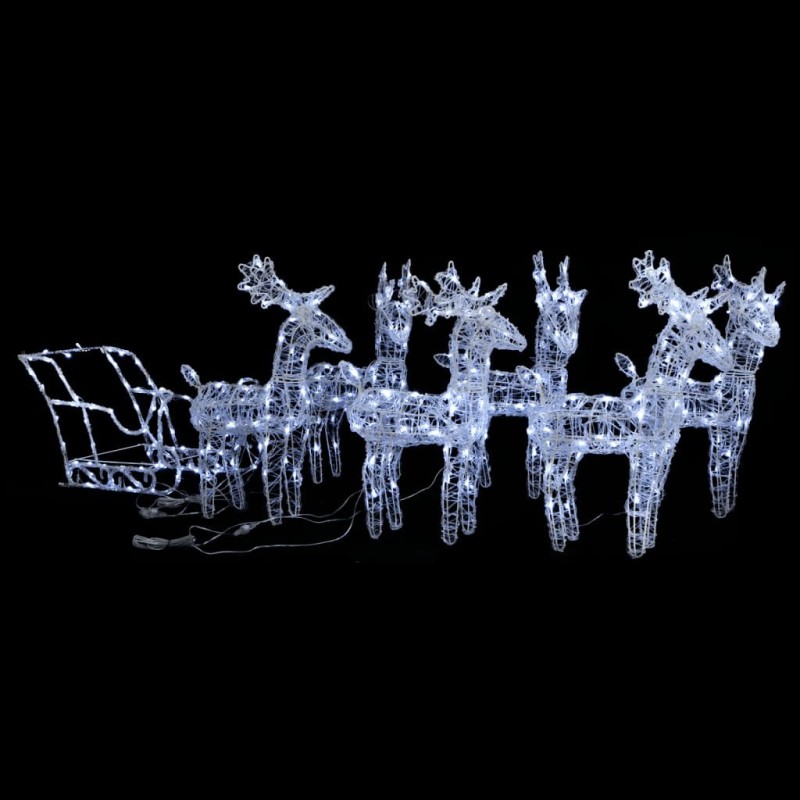 Décoration de Noël Rennes et traîneau 320 LED Acrylique 567844567844