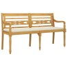 Banc Batavia avec coussin crème 150 cm Bois de teck massif 567846567846