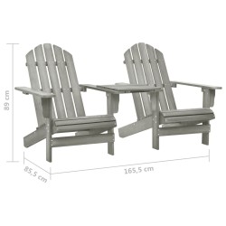 Chaises de jardin Adirondack avec table bois de sapin gris 567852567852