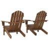Chaises de jardin Adirondack avec table bois de sapin marron 567853567853