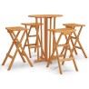Ensemble de bar pliable 5 pcs Bois de teck massif  567866567866