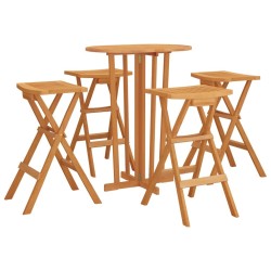 Ensemble de bar pliable 5 pcs Bois de teck massif  567866567866