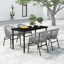 Ensemble à manger de jardin 5 pcs Gris 567867567867