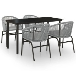 Ensemble à manger de jardin 5 pcs Gris 567867567867