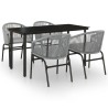 Ensemble à manger de jardin 5 pcs Gris 567867567867
