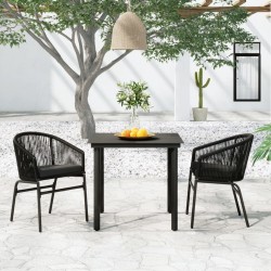 Ensemble à manger de jardin 3 pcs Noir 567868567868