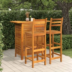 Ensemble de bar de jardin 3 pcs Bois d'acacia solide 567870567870