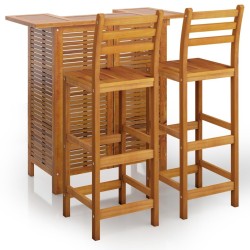 Ensemble de bar de jardin 3 pcs Bois d'acacia solide 567870567870