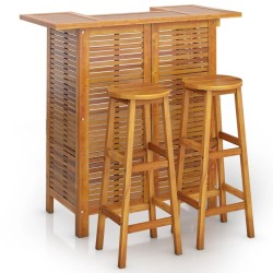 Ensemble de bar de jardin 3 pcs Bois d'acacia solide 567871567871