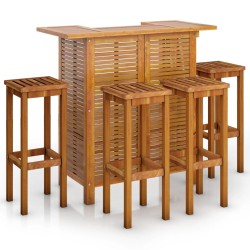 Ensemble de bar de jardin 5 pcs Bois d'acacia massif 567872567872