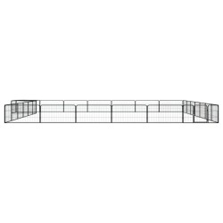 Parc pour chien 28panneaux Noir 100x50cm Acier enduit de poudre 567873567873