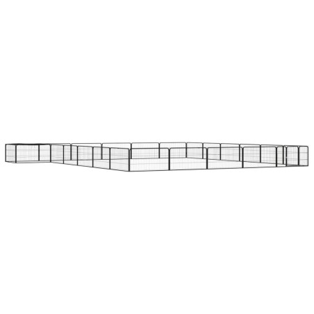Parc pour chien 24panneaux Noir 100x50cm Acier enduit de poudre 567874567874