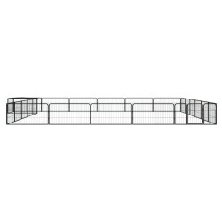 Parc pour chien 24panneaux Noir 100x50cm Acier enduit de poudre 567874567874