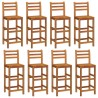 Tabourets de bar lot de 8 bois massif d'acacia 567875567875