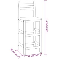 Tabourets de bar lot de 8 bois massif d'acacia 567875567875