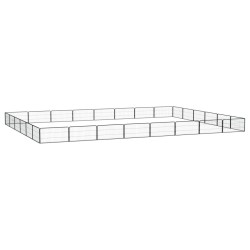 Parc pour chien 28panneaux Noir 100x50cm Acier enduit de poudre 567876567876