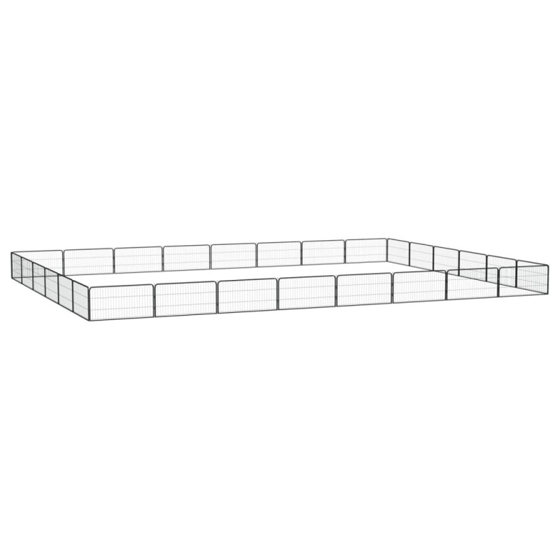 Parc pour chien 28panneaux Noir 100x50cm Acier enduit de poudre 567876567876