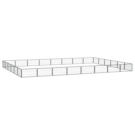 Parc pour chien 28panneaux Noir 100x50cm Acier enduit de poudre 567876567876